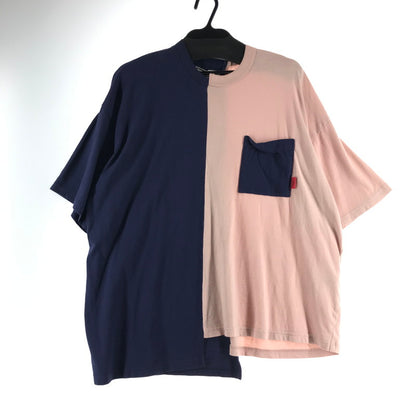【中古品】【メンズ】 ONITSUKA TIGER オニツカタイガー 半袖Tシャツ NAVY.PINK SIZE:L リメイク風 Tシャツ ※ヨレ・使用感あり 148-260811-io-36-fuzh カラー：ネイビーピンク 万代Net店