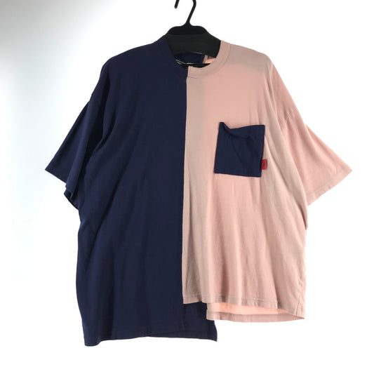 【中古品】【メンズ】 ONITSUKA TIGER オニツカタイガー 半袖Tシャツ NAVY.PINK SIZE:L リメイク風 Tシャツ ※ヨレ・使用感あり 148-260811-io-36-fuzh カラー：ネイビーピンク 万代Net店