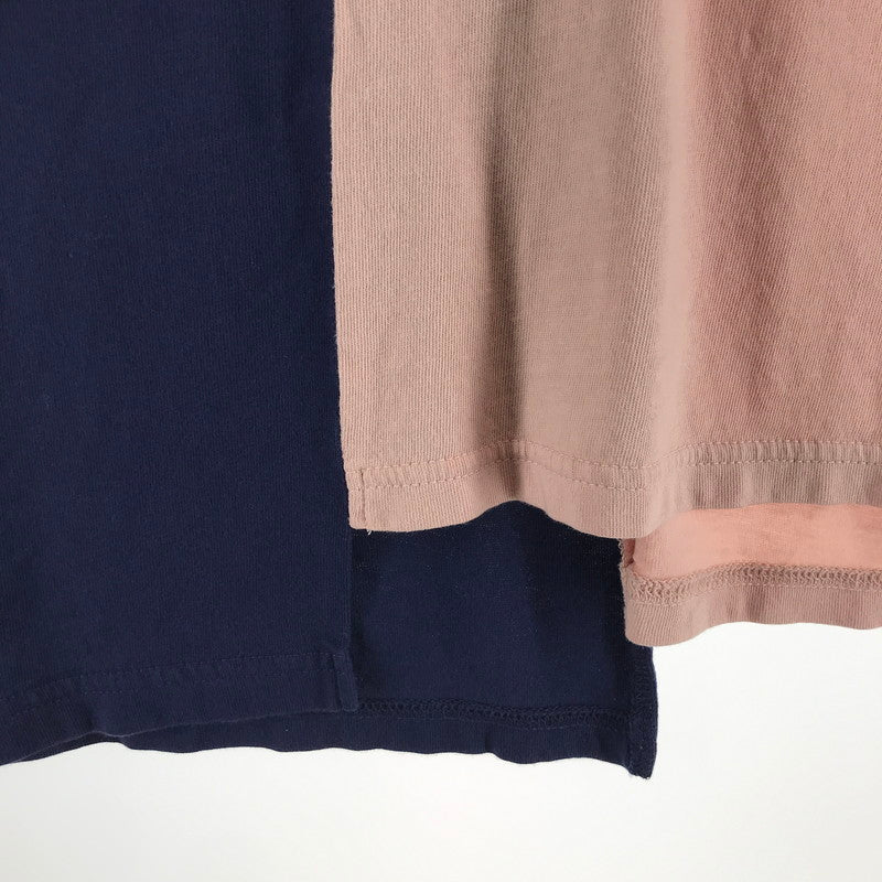 【中古品】【メンズ】 ONITSUKA TIGER オニツカタイガー 半袖Tシャツ NAVY.PINK SIZE:L リメイク風 Tシャツ ※ヨレ・使用感あり 148-260811-io-36-fuzh カラー：ネイビーピンク 万代Net店