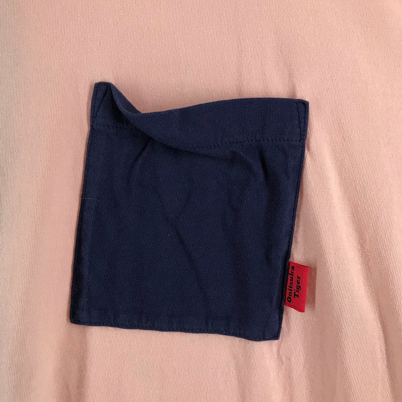 【中古品】【メンズ】 ONITSUKA TIGER オニツカタイガー 半袖Tシャツ NAVY.PINK SIZE:L リメイク風 Tシャツ ※ヨレ・使用感あり 148-260811-io-36-fuzh カラー：ネイビーピンク 万代Net店