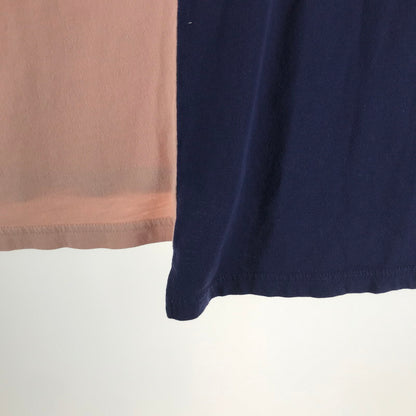【中古品】【メンズ】 ONITSUKA TIGER オニツカタイガー 半袖Tシャツ NAVY.PINK SIZE:L リメイク風 Tシャツ ※ヨレ・使用感あり 148-260811-io-36-fuzh カラー：ネイビーピンク 万代Net店