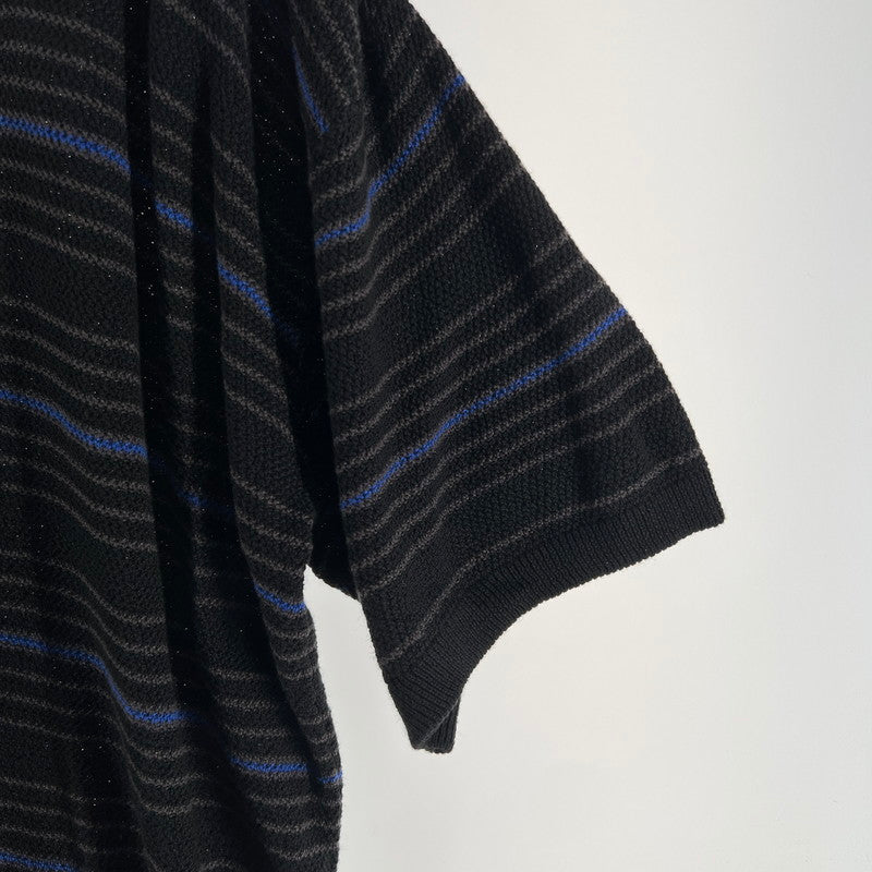 【中古品】【メンズ】 TIGHTBOOTH タイトブース SS25-KN01 BOARDER KNIT POLO SHIRT ボーダーニットポロシャツ 142-260710-ny-04-fuzh サイズ：M カラー：ブラック ブルー 万代Net店