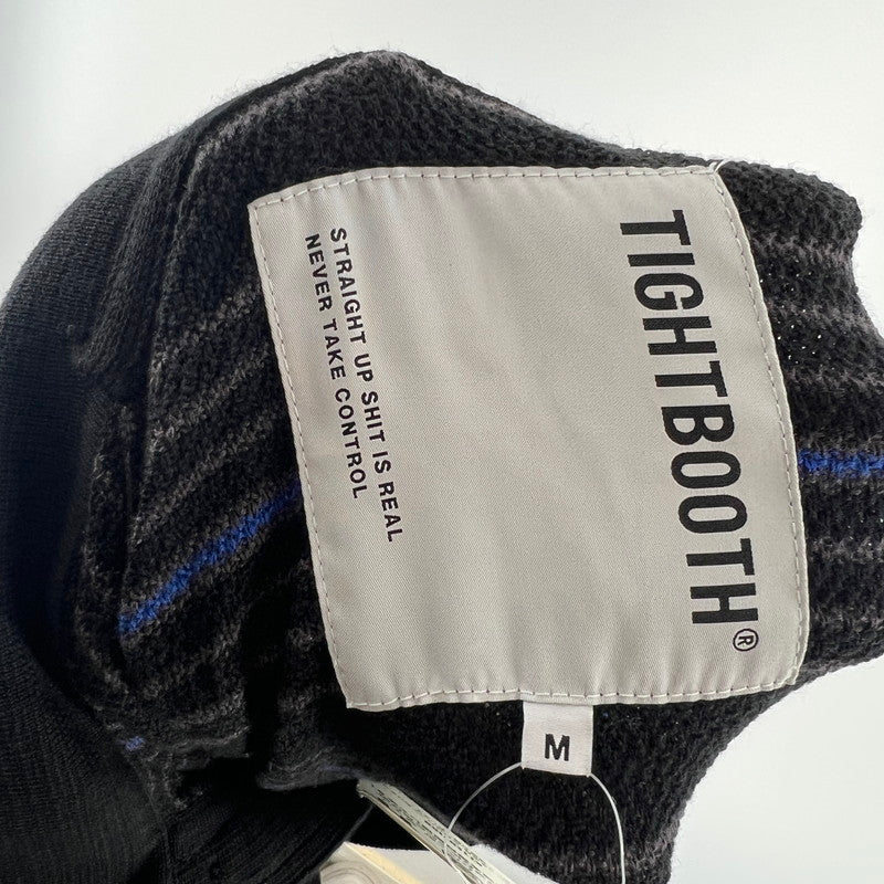 【中古品】【メンズ】 TIGHTBOOTH タイトブース SS25-KN01 BOARDER KNIT POLO SHIRT ボーダーニットポロシャツ 142-260710-ny-04-fuzh サイズ：M カラー：ブラック ブルー 万代Net店