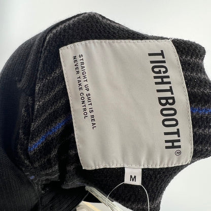 【中古品】【メンズ】 TIGHTBOOTH タイトブース SS25-KN01 BOARDER KNIT POLO SHIRT ボーダーニットポロシャツ 142-260710-ny-04-fuzh サイズ：M カラー：ブラック ブルー 万代Net店
