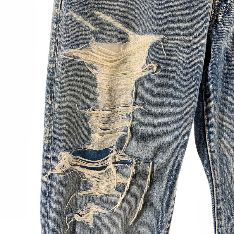 【中古品】【メンズ】 MINEDENIM マインデニム USS DENIM PANTS ダメージデニムパンツ 151-260707-ny-02-fuzh サイズ：5（XS） カラー：ブルー 万代Net店