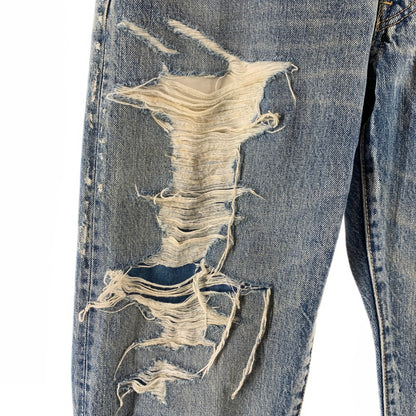 【中古品】【メンズ】 MINEDENIM マインデニム USS DENIM PANTS ダメージデニムパンツ 151-260707-ny-02-fuzh サイズ：5（XS） カラー：ブルー 万代Net店