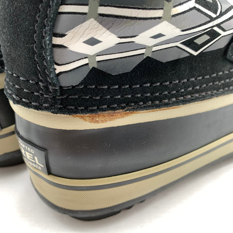 【中古品】【レディース】 SOREL ソレル スノーブーツ BLACK チマヨ柄 SIZE:24.0㎝ ※汚れ・毛玉・毛の付着・プリントヒビ・使用感有 靴 167-260811-io-56-fuzh カラー：ブラック 万代Net店