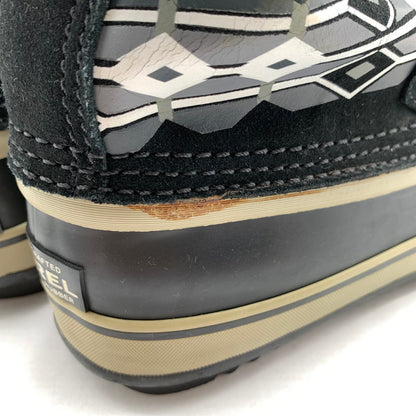 【中古品】【レディース】 SOREL ソレル スノーブーツ BLACK チマヨ柄 SIZE:24.0㎝ ※汚れ・毛玉・毛の付着・プリントヒビ・使用感有 靴 167-260811-io-56-fuzh カラー：ブラック 万代Net店