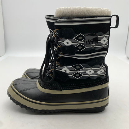 【中古品】【レディース】 SOREL ソレル スノーブーツ BLACK チマヨ柄 SIZE:24.0㎝ ※汚れ・毛玉・毛の付着・プリントヒビ・使用感有 靴 167-260811-io-56-fuzh カラー：ブラック 万代Net店