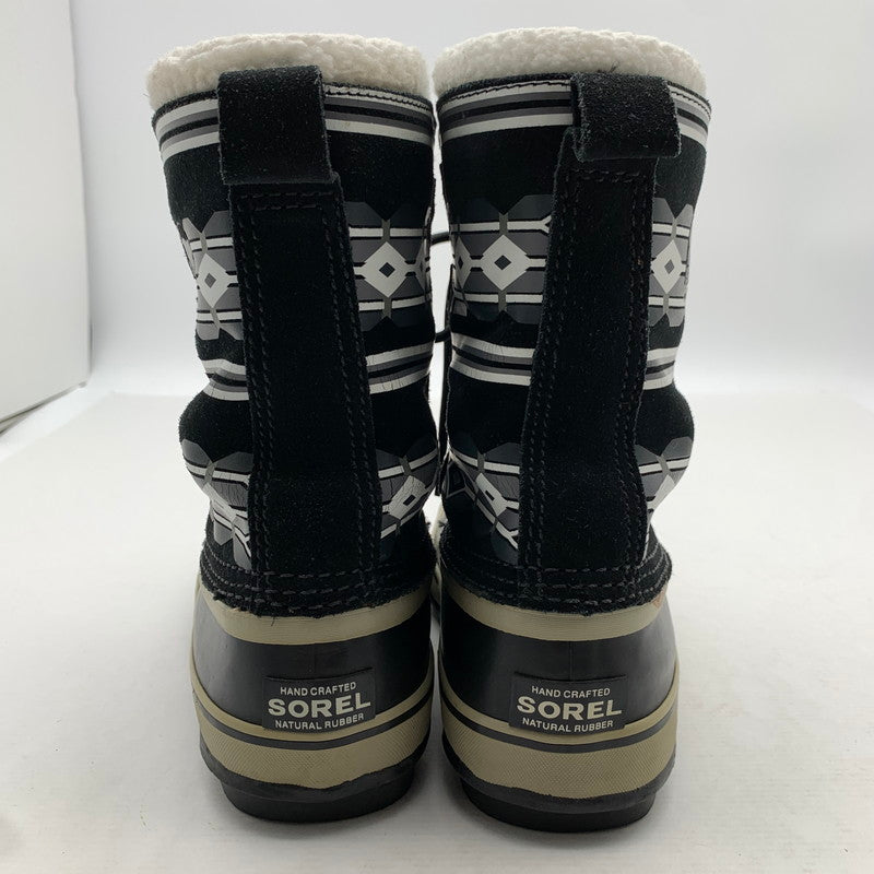 【中古品】【レディース】 SOREL ソレル スノーブーツ BLACK チマヨ柄 SIZE:24.0㎝ ※汚れ・毛玉・毛の付着・プリントヒビ・使用感有 靴 167-260811-io-56-fuzh カラー：ブラック 万代Net店