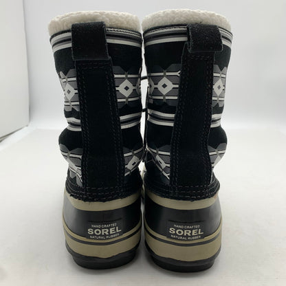 【中古品】【レディース】 SOREL ソレル スノーブーツ BLACK チマヨ柄 SIZE:24.0㎝ ※汚れ・毛玉・毛の付着・プリントヒビ・使用感有 靴 167-260811-io-56-fuzh カラー：ブラック 万代Net店