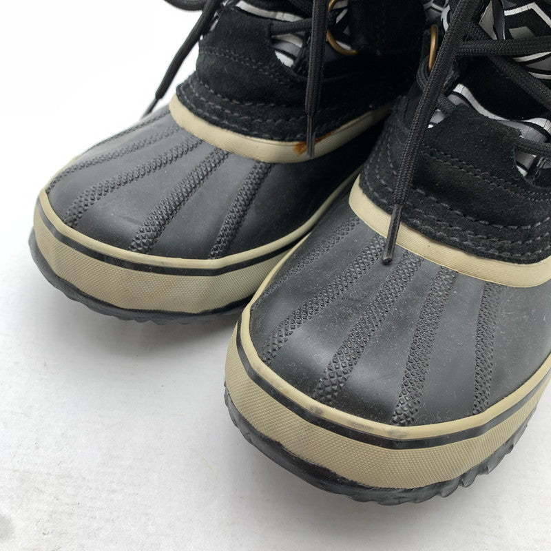 【中古品】【レディース】 SOREL ソレル スノーブーツ BLACK チマヨ柄 SIZE:24.0㎝ ※汚れ・毛玉・毛の付着・プリントヒビ・使用感有 靴 167-260811-io-56-fuzh カラー：ブラック 万代Net店