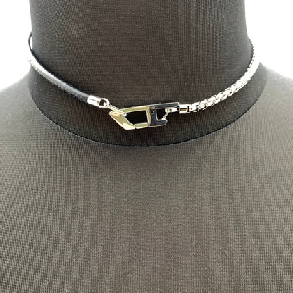 【中古品】【レディース】 DIESEL ディーゼル チョーカーネックレス カラー:シルバー・ブラック 保存袋・箱有 アクセサリー 192-260715-io-04-fuzh 万代Net店