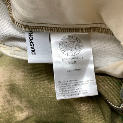 【中古品】【メンズ】 DIASPORA SKATEBOARDS ディアスポラ スケートボード DOUBLEKNEE COMFORTABLE TROUSERS カラー KHAKI カモ柄 SIZE:Ｌ 153-260722-ky-09-fuzh 万代Net店