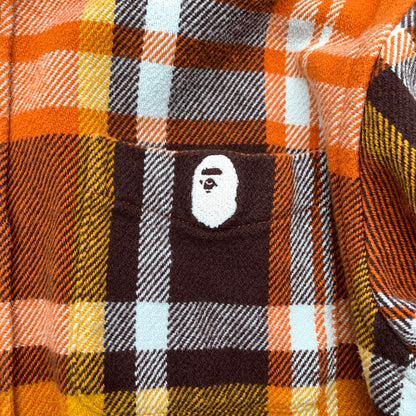 【中古品】【メンズ】 A BATHING APE ア・ベイシング・エイプ 001SHK801004M CHECK RELAXED FIT SHIRT チェックシャツ リラックスフィット ORANGE SIZE:Ｌ 142-260719-io-03-fuzh 万代Net店
