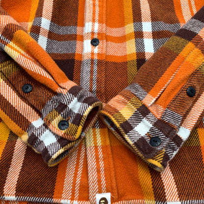 【中古品】【メンズ】 A BATHING APE ア・ベイシング・エイプ 001SHK801004M CHECK RELAXED FIT SHIRT チェックシャツ リラックスフィット ORANGE SIZE:Ｌ 142-260719-io-03-fuzh 万代Net店