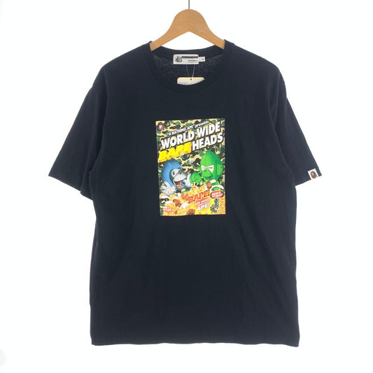 【中古品】【メンズ】 BAPE HEADS TOUR OZXTEMX09007N ベイプ ヘッズ 2000イベント 半袖Tシャツ カットソー ブランド 古着 142-260726-gm-03-fuzh サイズ：L カラー：ブラック 万代Net店