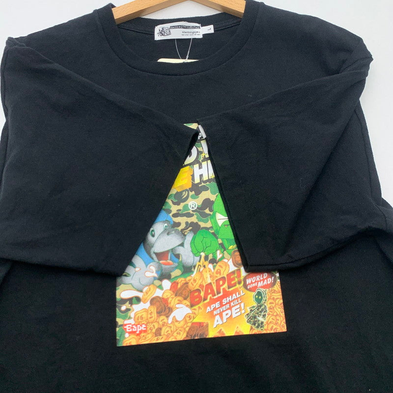 【中古品】【メンズ】 BAPE HEADS TOUR OZXTEMX09007N ベイプ ヘッズ 2000イベント 半袖Tシャツ カットソー ブランド 古着 142-260726-gm-03-fuzh サイズ：L カラー：ブラック 万代Net店