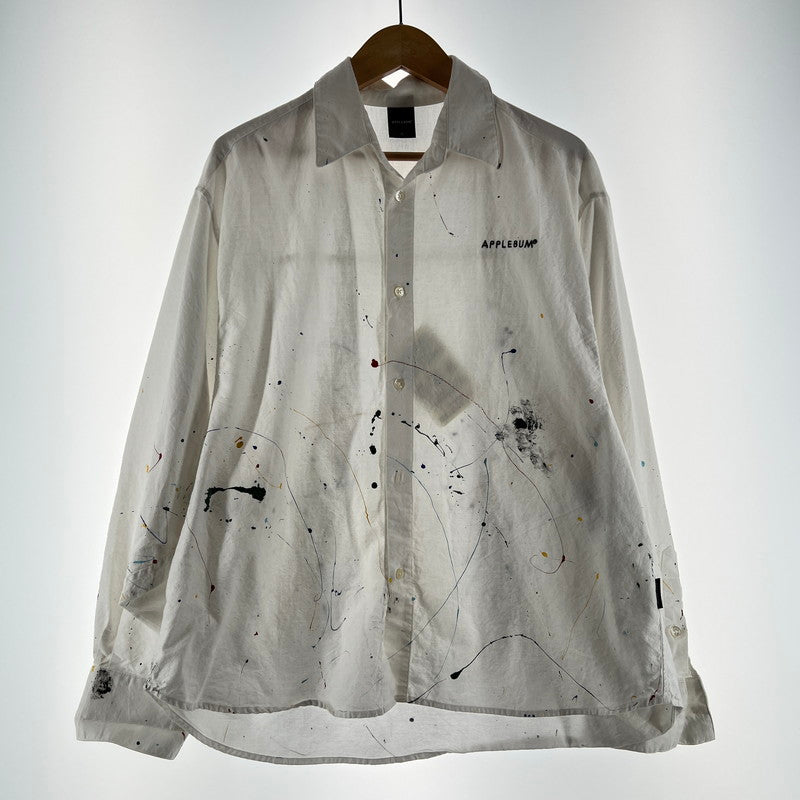 【中古品】【メンズ】 APPLEBUM アップルバム PAINT OVERSIZE SHIRT ペイントオーバーシャツ 142-260710-ny-01-fuzh サイズ：L カラー：ホワイト 万代Net店