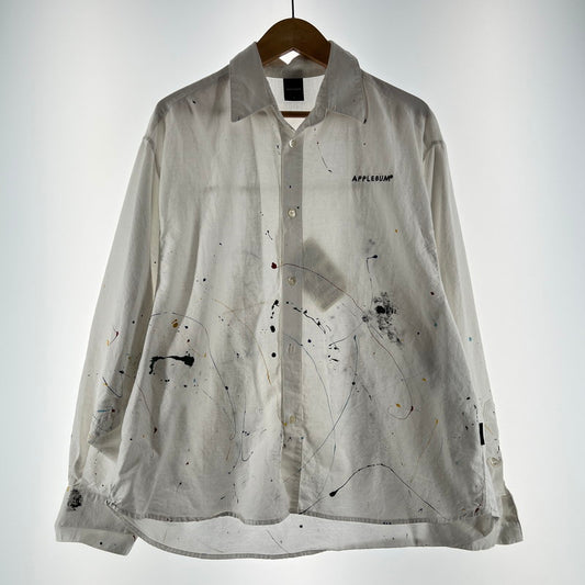 【中古品】【メンズ】 APPLEBUM アップルバム PAINT OVERSIZE SHIRT ペイントオーバーシャツ 142-260710-ny-01-fuzh サイズ：L カラー：ホワイト 万代Net店