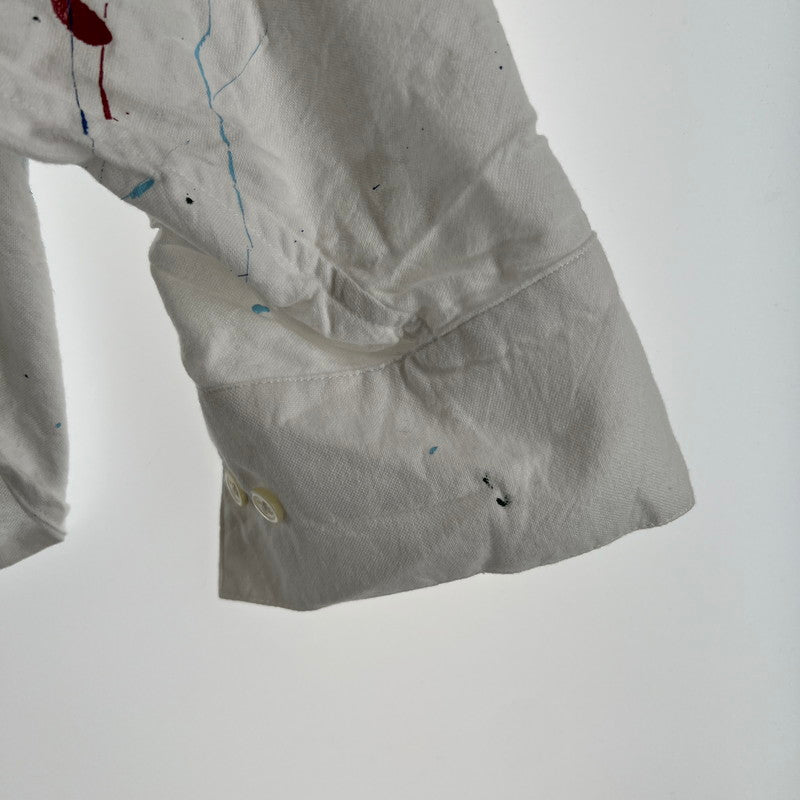 【中古品】【メンズ】 APPLEBUM アップルバム PAINT OVERSIZE SHIRT ペイントオーバーシャツ 142-260710-ny-01-fuzh サイズ：L カラー：ホワイト 万代Net店