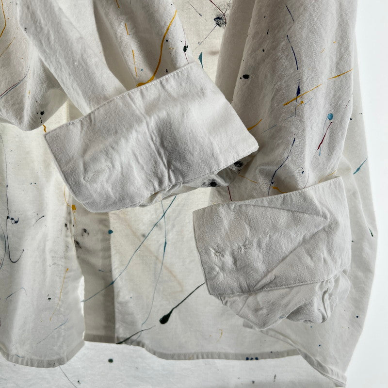 【中古品】【メンズ】 APPLEBUM アップルバム PAINT OVERSIZE SHIRT ペイントオーバーシャツ 142-260710-ny-01-fuzh サイズ：L カラー：ホワイト 万代Net店