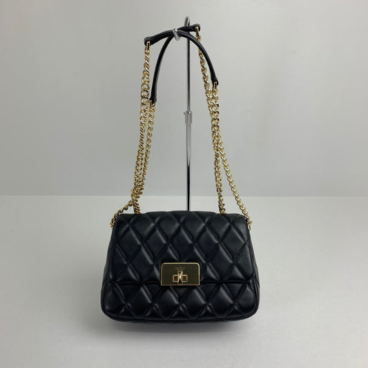 【中古品】 KATE SPADE NEW YORK ケイトスペードニューヨーク キャリー スモール フラップ クロスボディ カラーBLACK.ゴールド キルティング ショルダー カバン 180-260714-ky-08-fuzh 万代Net店