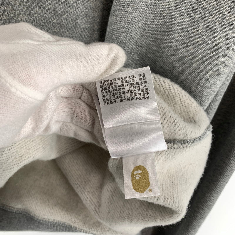 【中古品】【メンズ】 A BATHING APE ア・ベイシング・エイプ 25AW EMBROIDERY STYLE JAPANESE CRANE CREWNECK クルーネック スウェット トレーナー GRAY SIZE:L ロゴに鶴刺繍 ※毛の付着あり 142-260719-io-18-fuzh 万代Net店