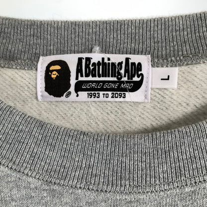 【中古品】【メンズ】 A BATHING APE ア・ベイシング・エイプ 25AW EMBROIDERY STYLE JAPANESE CRANE CREWNECK クルーネック スウェット トレーナー GRAY SIZE:L ロゴに鶴刺繍 ※毛の付着あり 142-260719-io-18-fuzh 万代Net店