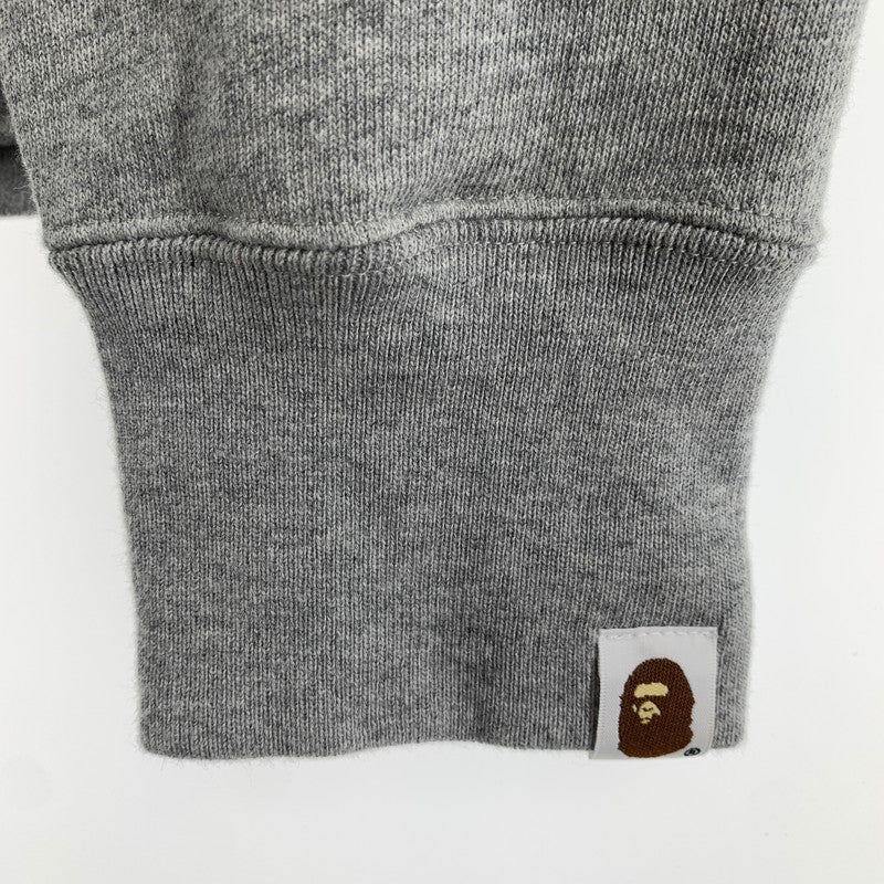 【中古品】【メンズ】 A BATHING APE ア・ベイシング・エイプ 25AW EMBROIDERY STYLE JAPANESE CRANE CREWNECK クルーネック スウェット トレーナー GRAY SIZE:L ロゴに鶴刺繍 ※毛の付着あり 142-260719-io-18-fuzh 万代Net店