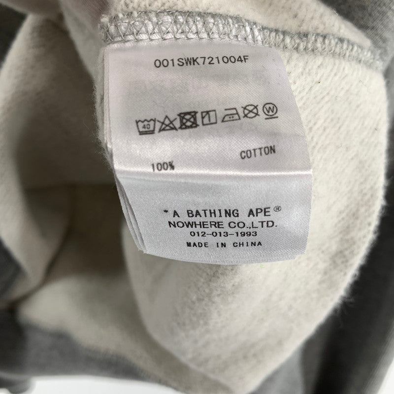 【中古品】【メンズ】 A BATHING APE ア・ベイシング・エイプ 25AW EMBROIDERY STYLE JAPANESE CRANE CREWNECK クルーネック スウェット トレーナー GRAY SIZE:L ロゴに鶴刺繍 ※毛の付着あり 142-260719-io-18-fuzh 万代Net店