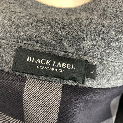 【中古品】【メンズ】 BLACK LABEL ブラックレーベル CRESTBRIDGE クレスト ブリッジ チェスターコート ジャケット アウター 古着 141-261009-mh-05-fuzh サイズ：L カラー：グレー 万代Net店