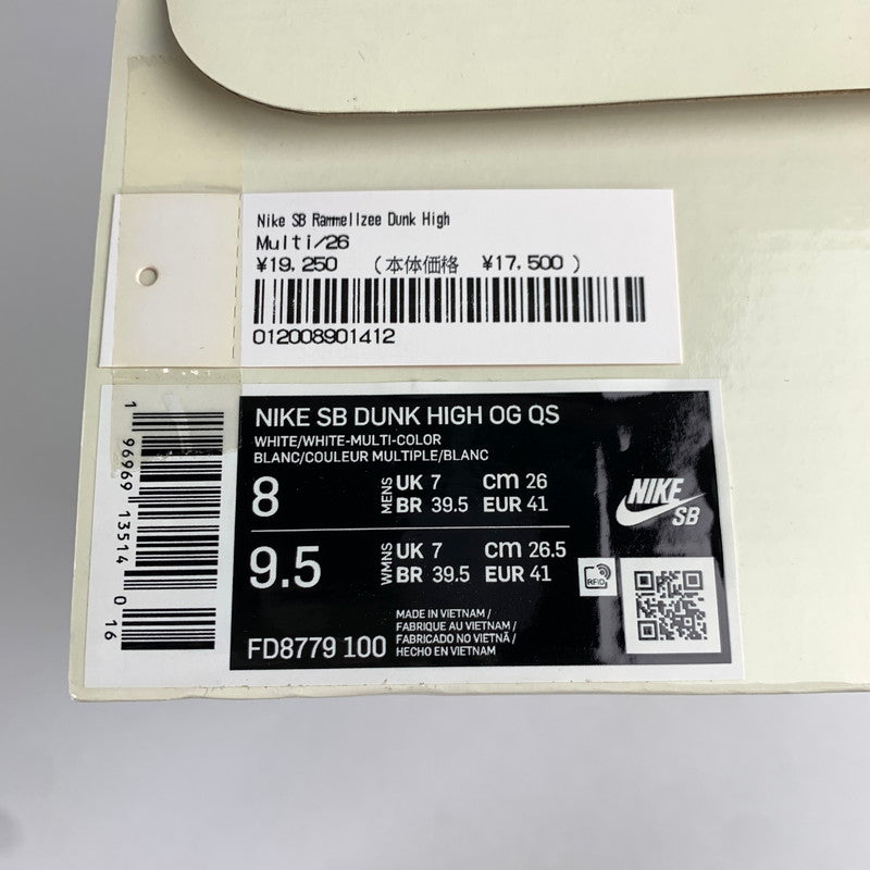 【中古品】【メンズ】 SUPREME×NIKE SB DUNK HIGH シュプリーム ×ダンクハイ "RAMMELLZEE" FD8779-100 MULTI.総柄 SIZE:26.0cm チャーム.シューレース.タグ.箱付属 スニーカー 靴 160-260712-ky-12-fuzh 万代Net店