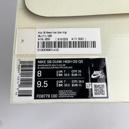 【中古品】【メンズ】 SUPREME×NIKE SB DUNK HIGH シュプリーム ×ダンクハイ "RAMMELLZEE" FD8779-100 MULTI.総柄 SIZE:26.0cm チャーム.シューレース.タグ.箱付属 スニーカー 靴 160-260712-ky-12-fuzh 万代Net店