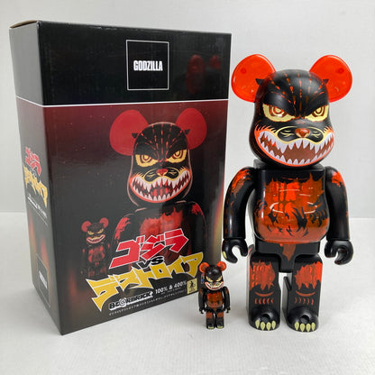 【中古美品】 BE＠RBRICK ベアブリック ゴジラVSデストロイア版 ゴジラ(メルトダウン：クリアオレンジVer.) 100% ＆ 400% 「ゴジラvsデストロイア」 055-260722-io-06-fuzh 万代Net店