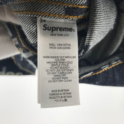 【中古品】【メンズ】 SUPREME シュプリーム JACQUARD LOGOS DENIM TRUCKER JACKET ジャカード ロゴ デニム トラッカー ジャケット カラー INDIGO SIZE:L 149-260713-ky-04-fuzh 万代Net店