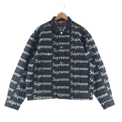 【中古品】【メンズ】 SUPREME シュプリーム JACQUARD LOGOS DENIM TRUCKER JACKET ジャカード ロゴ デニム トラッカー ジャケット カラー INDIGO SIZE:L 149-260713-ky-04-fuzh 万代Net店