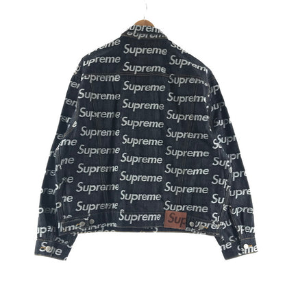 【中古品】【メンズ】 SUPREME シュプリーム JACQUARD LOGOS DENIM TRUCKER JACKET ジャカード ロゴ デニム トラッカー ジャケット カラー INDIGO SIZE:L 149-260713-ky-04-fuzh 万代Net店