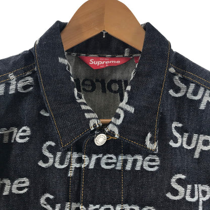 【中古品】【メンズ】 SUPREME シュプリーム JACQUARD LOGOS DENIM TRUCKER JACKET ジャカード ロゴ デニム トラッカー ジャケット カラー INDIGO SIZE:L 149-260713-ky-04-fuzh 万代Net店