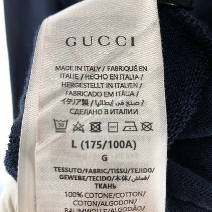 【中古品】【メンズ】 GUCCI グッチ 788771XJGQK エンブロイダリープルオーバーパーカー カラーNAVY SIZE:L 141-260722-ky-26-fuzh 万代Net店