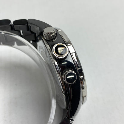 【中古品】【メンズ】 EMPORIO ARMANI エンポリオ アルマーニ AR-1421 クォーツ時計 カラーBLACK コマ、ケース付属 時計 197-260714-ky-19-fuzh 万代Net店
