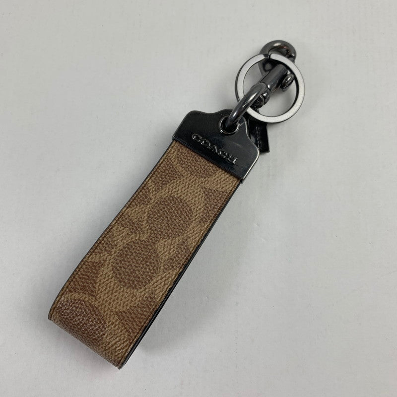 【中古品】【レディース】 COACH コーチ CAQ07 QBTN2 ループ キー フォブ・シグネチャー キャンバス カラー BROWN 本体のみ　 183-260714-ky-10-fuzh 万代Net店