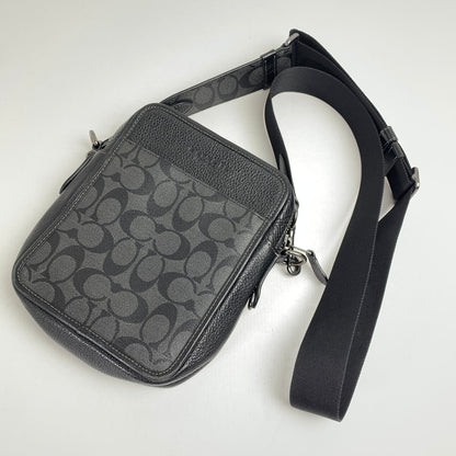【中古品】【メンズ】 COACH コーチ CC009 サリバンクロスボディシグネチャーキャンバス カラー BLACK カバン 180-260714-ky-06-fuzh 万代Net店