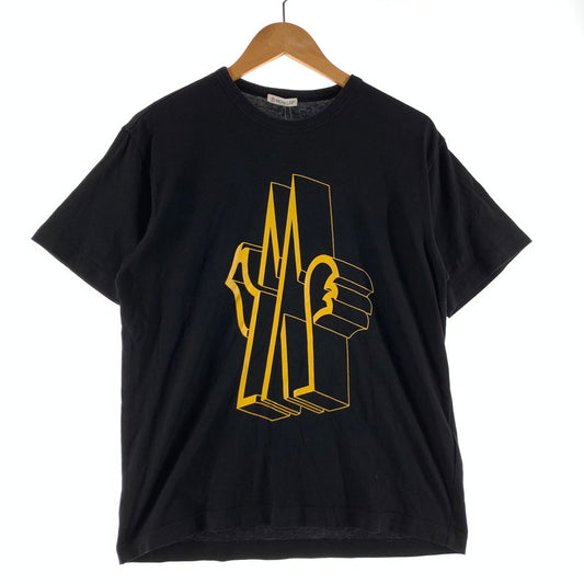【中古品】【メンズ】 MONCLER モンクレール C-SCOM-19-4 Tシャツ 黄色ロゴ 141-260723-ny-20-fuzh サイズ：S カラー：ブラック 万代Net店