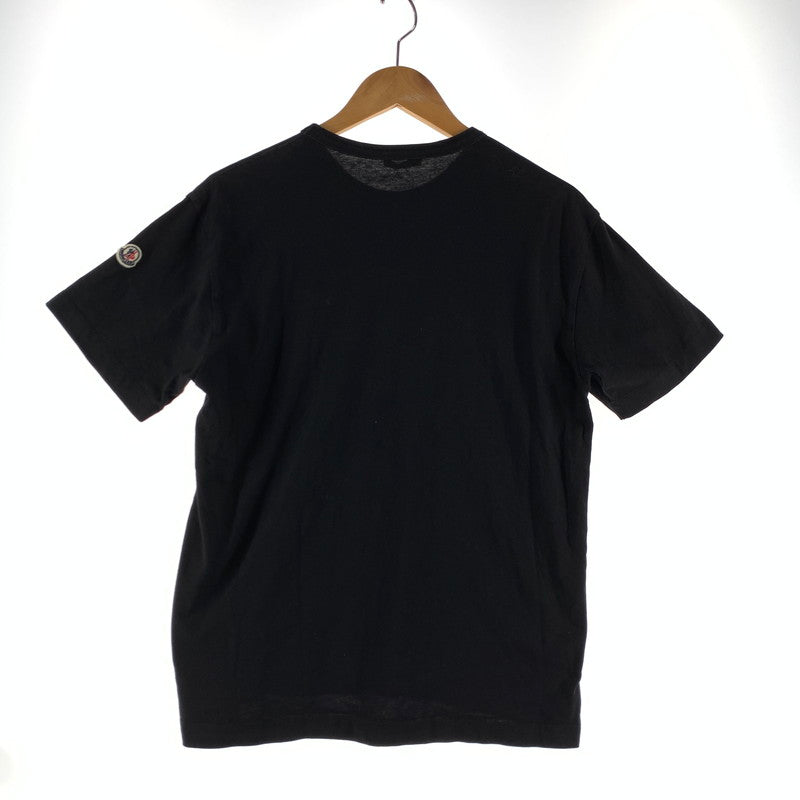 【中古品】【メンズ】 MONCLER モンクレール C-SCOM-19-4 Tシャツ 黄色ロゴ 141-260723-ny-20-fuzh サイズ：S カラー：ブラック 万代Net店