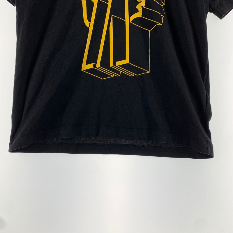 【中古品】【メンズ】 MONCLER モンクレール C-SCOM-19-4 Tシャツ 黄色ロゴ 141-260723-ny-20-fuzh サイズ：S カラー：ブラック 万代Net店