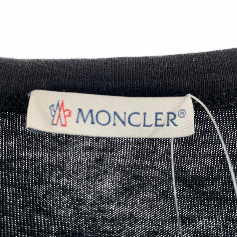 【中古品】【メンズ】 MONCLER モンクレール C-SCOM-19-4 Tシャツ 黄色ロゴ 141-260723-ny-20-fuzh サイズ：S カラー：ブラック 万代Net店