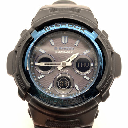【中古品】【メンズ】 G-SHOCK ジーショック AWG-M100A-1AJF MULTIBAND 6 アナログ×デジタル タフソーラー 腕時計 BLACK.BLUE 本体のみ ※キズ有 時計 196-260715-io-09-fuzh 万代Net店