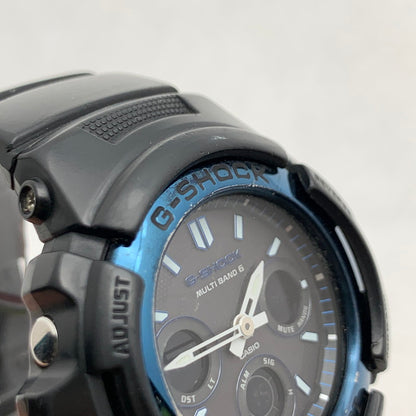 【中古品】【メンズ】 G-SHOCK ジーショック AWG-M100A-1AJF MULTIBAND 6 アナログ×デジタル タフソーラー 腕時計 BLACK.BLUE 本体のみ ※キズ有 時計 196-260715-io-09-fuzh 万代Net店