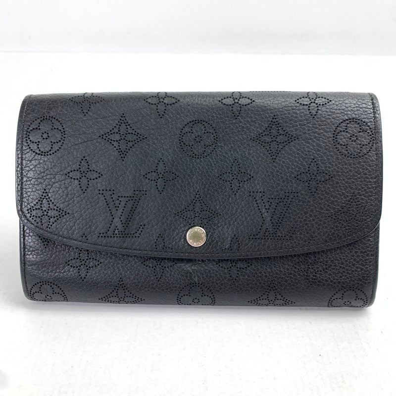 【中古品】【レディース】 LOUIS VUITTON ルイヴィトン M60143 マヒナ ポルトフォイユ イリス 長財布 財布 BLACK ※イニシャル有.本体のみ 179-260717-io-16-fuzh 万代Net店